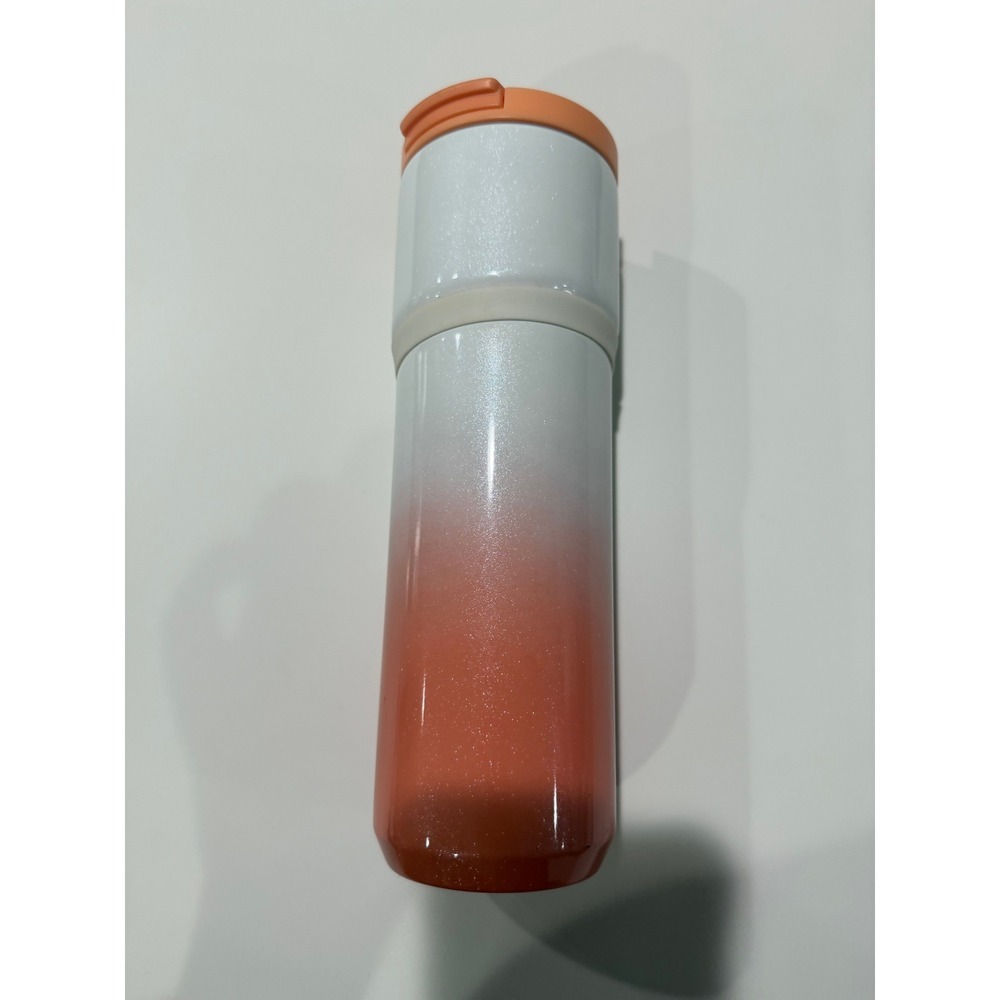 Starbucks 16oz Stainless Steel Tumbler Orange Ombre Glitter Vacuum Insulated - Picture 3 of 4